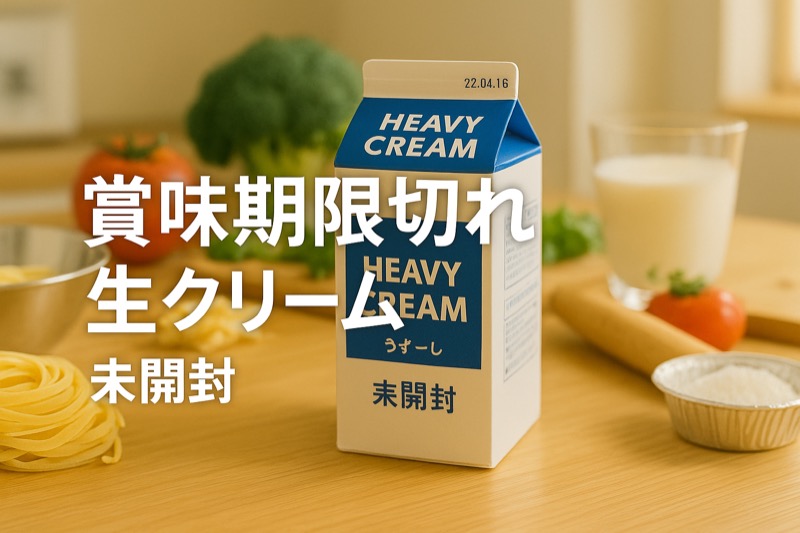 賞味期限切れの生クリーム未開封
